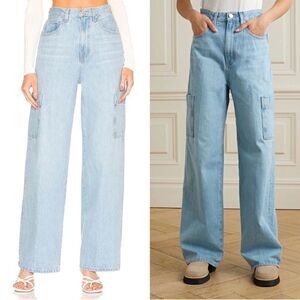 NWOT Frame High Rise Baggy Pocket Jeans Revolve Light Wash 31